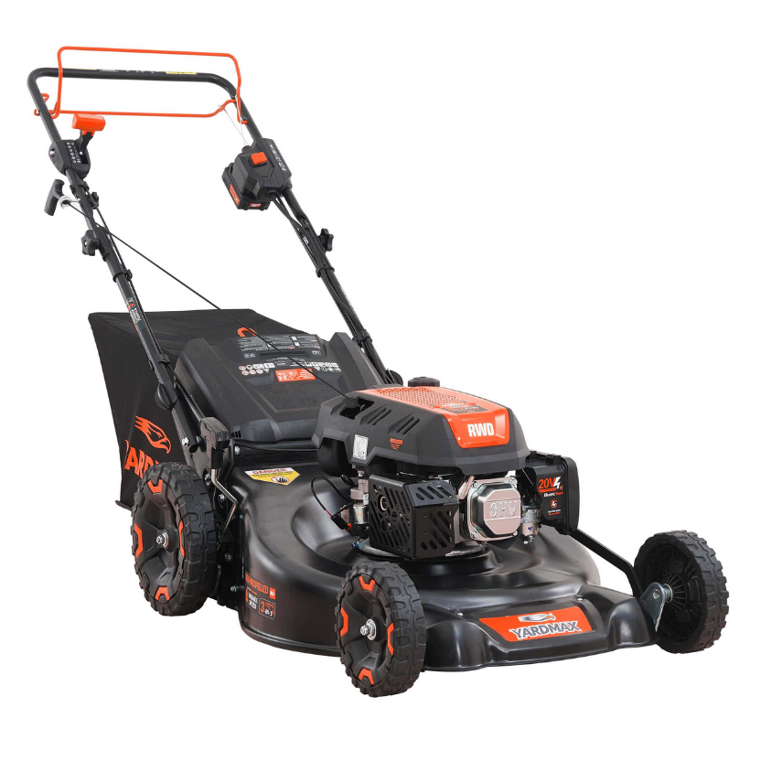 Yardmax YG4761 24 in. Self-Propelled Gas Lawn Mower, 201cc, Electric Start, 3-in-1