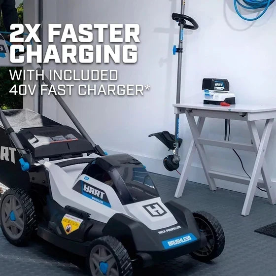 HART 40V 20 in. Brushless Self-Propelled Battery Lawn Mower with 6.0Ah Battery