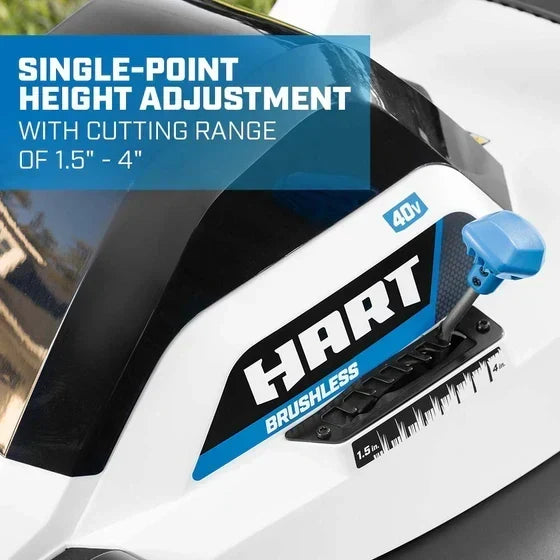 HART 40V 20 in. Brushless Self-Propelled Battery Lawn Mower with 6.0Ah Battery