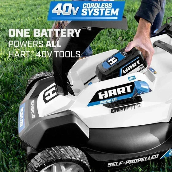 HART 40V 20 in. Brushless Self-Propelled Battery Lawn Mower with 6.0Ah Battery