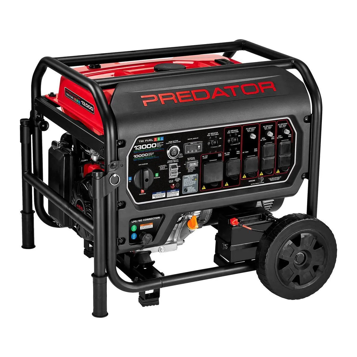 Predator 13,000 Watt Tri-Fuel Portable Generator, Remote Start, CO SECURE (49-State)