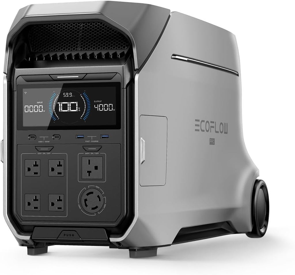 EcoFlow DELTA Pro 3 Portable Power Station, 4,096Wh LFP, 4,000W, 120/240V Split-Phase