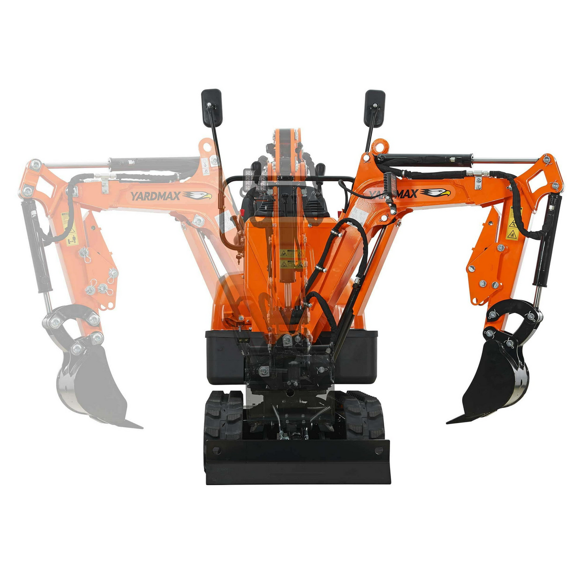 Yardmax YE0610 Mini Excavator, 306cc Gas Engine, with Claw, Grading Bucket and Rake
