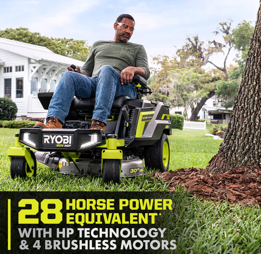 RYOBI 80V HP Brushless 30 in. Battery Zero-Turn Mower with (2) 80V 10Ah Batteries